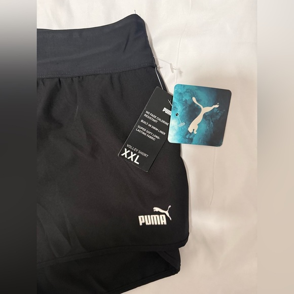 71 NWT PUMA VOLLEY BALL BLACK SHORT BUILT IN SWIM LINER SIZE XXL - Picture 2 of 5